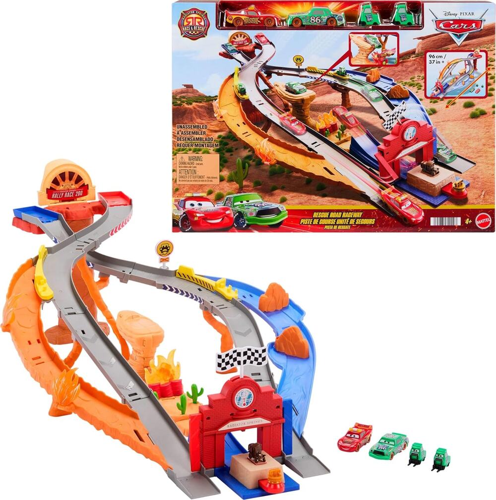 Disney and Pixar Cars Toy Playset, Race & Rescue Rescue Road Raceway NWT